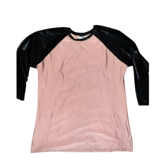 NEW pink Black Swim Top Skirt sparkly rashguard undercover waterwear set L large - Picture 3 of 10